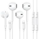 2 Pack Apple Earbuds Wired/iPhone Headphones Wired/Lightning Earphones [Apple MFi Certified](Microphone & Volume Control) Noise Isolating Headphones for iPhone 14/13/SE/12/8/7 All iOS Systems