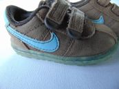Nike Infant/Toddler Brown Velcro Closure Teal Swoosh Tennis Shoe, Infants Size 3