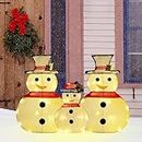 DR.DUDU Set of 3 Christmas LED Lighted Snowman Decoration for Indoor Christmas Party Outdoor Yard Lawn Decoration