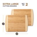 Thick Bamboo Cutting Board Set of 2 Large Chopping Board with juice Groove