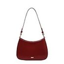 VOSTEVAS Women Small Shoulder Bag Mini Purse Womens Handbags Crossbody Waterproof Leather Clutch 90s Y2k Bags with Zipper (Wine Red)