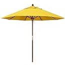 ABNNHK Market UmbrellaWood 9/7 Fuß Gelb – Garten/Pool/Strand mit Holzstange und 8 Rippen, Outdoor-Terrassen-Tischschirm Sunbrella (Farbe: Gelb, Größe: Klein – 7 Fuß/210 cm) (Gelb S)
