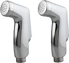 KURIC ABS Shattaf Handheld Health Faucet, Toilet Bidet Sprayer, Gun Only, Faucet for Toilet - Hand Jet Bidet Spray Head, Jet Spray for Toilet, Flush Gun Health Faucet- Chrome Finish (Pack of 2)