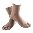 MYADDICTION 1Pair Comfy Five Toe Socks Cotton High Crew Sock Athletic Solid Socks Khaki Clothing Shoes & Accessories | Womens Clothing | Hosiery & Socks | Socks