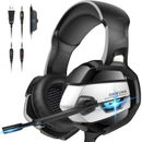 Gaming Headset with Microphone for PC Laptop PS4 Xbox One PS5 Headphones LED USB