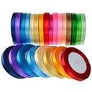 SQS Satin Ribbon for Decoration, Gift Wrapping, and Other Multi-Purpose Use (Pack of 10, Colour:- Multi- Colour, Size:- 0.25 Inch) 9 metres Approx (Multicolor)