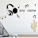 PiWine Cuffie Musicali Adesivo da Parete Creativa - Decoraione della Camera dei Bambini 30 x 60 cm