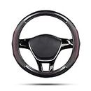 Brikipth Car Steering Wheel Car Steering Wheel Covers Anti-Slip PU Leather for 37-38cm Steering Wheel Car-Styling Auto Accessoires Car Steering Wheel Cover (Color : Black)