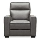 Hooker Furniture 37" Wide Genuine Leather Power Standard Recliner in Black/Gray | 38 H x 37 W x 37 D in | Wayfair SS552-PH1-097