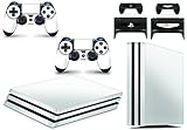 GNG PS4 PRO Console White Colour Skin Decal Vinal Sticker + 2 Controller Skins Set