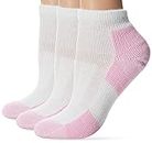 Thorlo Women's Distance Walking Sock 3 Pack, White/Pink, Medium Shoe Size 7-9
