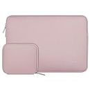 MOSISO Laptop Sleeve Compatible with MacBook Pro 16 inch 2024-2019 M3 A2991 M2 A2780 M1 A2485 A2141/Pro Retina 15 A1398, 15-15.6 inch Notebook Computer, Neoprene Bag with Small Case, Baby Pink