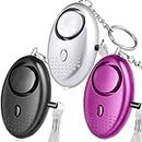 Personal Alarm for Women, Children, Elderly, FineSource USB Rechargeable Safe Devices 130dB Self Defense Siren Pure Copper Keychains with LED Strobe Light (Multicolor)