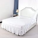 YRM Bedding's Microfiber King Size Easy Fit with Elastic Bed Skirt (White, 78" x 80")