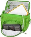 Orzly Travel Bag for Nintendo DS Consoles (Bolsa de Viaje para Consola Juegos y Accessarios) - Adapta TODOS Los Versiones de DS con Pantalla Plegable (Por ejemplo: DS / 3DS / 3DS XL / DS Lite / DSi / New 3DS / New 3DS XL / 2DS XL / etc pero no 2DS Modelo Version) - Bolso incluye: Correa para el Hombro Ajustable + Llevan la Manija + Fijación a un Cinturón - VERDE
