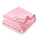 Bare Home Fleece Microplush Blanket - Full/Queen Blanket - Light Pink - Lightweight Blanket for Bed, Sofa, Couch, Camping, and Travel - Ultra Soft Warm Blanket (Full/Queen, Light Pink)