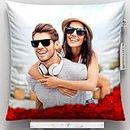 GiftsOnn Personalized 1 Photo with Bottom Heart Design Pillow/Cushion- Cushion Cover with Filler, White, Set of 1, Satin, 12x12 Inches, Design-2