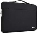 MOCA Waterproof Nylon Exterior with Soft Velvety Interior Sleeve Bag Pouch Carry Case for 15 15.4 15.6 inch Laptops (Black, 15.6 Inch)