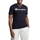 Champion mens Classic T-shirt, Classic Script T Shirt, Navy-y06794, Large US