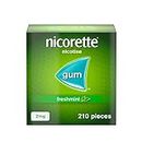 Nicorette Freshmint 2mg Gum (210 Pieces), Discreet and Fast-Acting Stop Smoking Aid to Ease Cravings, Nicotine Gum with Pleasant Freshmint Flavour, Chewing Gum
