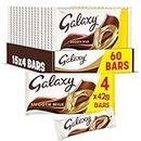 Galaxy Smooth Milk Chocolate Bar Multipack Bulk Box, Chocolate Gift, Milk Chocolate, Bulk Chocolate, 60 x 42g