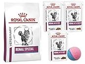 multiple Renal Special Cat Food | Dry Food 400g, Fish 85g, Chicken 85g, Beef 85g | Bundle of 4 with Free Toy Ball Gift