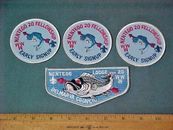 (4) Vtg Nentego 20 Early Signup Pocket Patches & Flap Patch ~ Order of the Arrow
