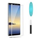 FEXAM® Premium Curved Tempered Glass Design for Samsung Galaxy Note 9 | Note 8 Advanced Border Less Full Edge to Edge 3D Curved UV Screen Protector and Easy Installation Kit (Pack of 1)