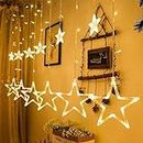 Exegi Enterprise Decorative 138 LED Star Curtain Lights for Diwali Christmas Wedding - 2.5 Meter ( White)