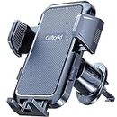 Giftorld Supporto per telefono con presa d'aria per auto, gancio in acciaio metallico, rotazione a 360°, compatibile con tutte le serie di iPhone e altri cellulari da 4-7 pollici.
