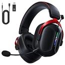 Gvyugke Wireless Gaming Headset, 2.4GHz USB Dual Wireless Gaming Headphones with mic for PS5, PS4,Switch,PC,Mac with Bluetooth 5.3, 60H Battery, Omnidirectional ENC Microphone 3.5MM Wired CT570 Black