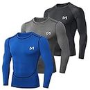 MEETYOO Men's U6T Shirt, Black + Blue + Grey, L