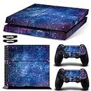 Ps4 Stickers Full Body Vinyl Skin Decal Cover for Playstation 4 Console Controllers (with 4pcs Led Lightbar Stickers) (Blue Starry Sky)
