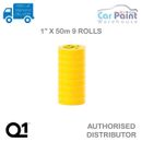 Cinta de enmascaramiento automotriz premium Q1 1" / 24 mm x 50M 9 rollos por manga amarilla