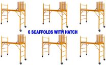 6 Complete Sets of 6 Foot Rolling Scaffolding 1000-LB Capacity w/hatch meets OSH