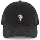 U.S. Polo Assn. Small Polo Pony Logo Baseball Hat, 100% Cotton, Adjustable Cap, Black, One Size