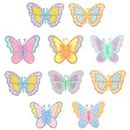 TIESOME 10Pcs Butterfly Fabric Applique Patches, Sew On Clothing Repair Patches Decorative Embroidered Patches Aesthetic Butterfly Patches DIY Accessories for Clothes Backpacks Hat Jeans Jacket