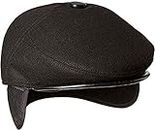 Devil Men's & Women's Woolen Earflap Beret Hat Cabbie Flap Cap with Earmuff (Black, Free Size)