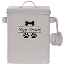 Dog Pet Food Storage Container Organised with Metal Scoop Lid Puppy Treats Tin