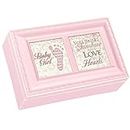 Cottage Garden Baby Girl Distressed Pink Petite Music Box / Jewelry Box Plays Brahms Lullaby