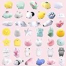 hirsrian 40 Pcs Mini Squishy Toys Mochi Squishy Toys Kawaii Animal Squishies Soft Squeeze Toys Pressure Stress Relief Fidget Toys for Kids Birthday Gift Children's Day Baby Shower