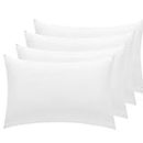 Sunshine Comforts Pillow Cases 4 pack - Egyptian Cotton 200 Thread Count Pillow Cases/Pillow Protectors, Hotel Quality Fabric & Wrinkle free pillows Cover Pack of 4 (Standard 50x75 cm, White)