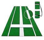 THWTGH Softball Pitching Mat 10' x 3', Portable Softball Pitching Mound with 24 x 6 Inch Pitching Throwing Plate Non-Slip & Non-Fade Softball Pitching Training Aid with Carry Strap