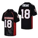 Mean Machine Men's #18 Paul Crewe The Longest Yard Movie American Football Jersey Stitched Size L Black