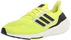 adidas Men's Ultraboost 22 Running Shoe, Solar Yellow/Black/Cloud White, 10