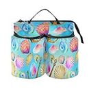 Colorful Conch Shells Clams Sea Travel Drink Holder Collapsible Travel Cup Caddy Travel Accessories Gift for Suitcase Attachemt