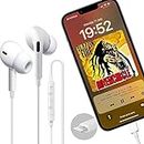 SYSTENE Wired Earphone Headphones Lightening Connector with Bluetooth Earphones with Microphone Compatible with iPhone 14/13/12/11/XR/XS/X/8/8Plus/7/SE (White)