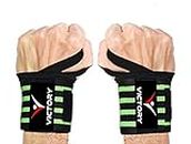VICTORY Gym Gloves for Men & Women, Cotton Weight Lifting Gloves for Gym Workout, Training and Exercise with Pullers, Sport Glove, Fitness Wrist Support Sports Straps - Green
