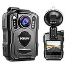 BOBLOV M5 2K Police Body Worn Camera,128GB GPS Enabled &1440P Body Mounted Cam, Body Cam Built-in 4200MAH Battery,15Hours Record, IP67 Waterproof, Night Vision with Car Suction Mount