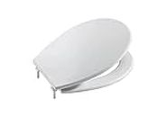 Roca Victoria Soft Close Seat Cover - White (45x36x6 cm) | Oval Shaped Lacquered seat and cover for toilet